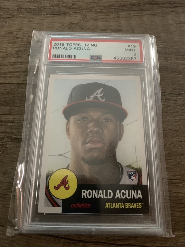 2018 Topps Living #19 Ronald Acuna Rookie. PSA Gem Mint-9