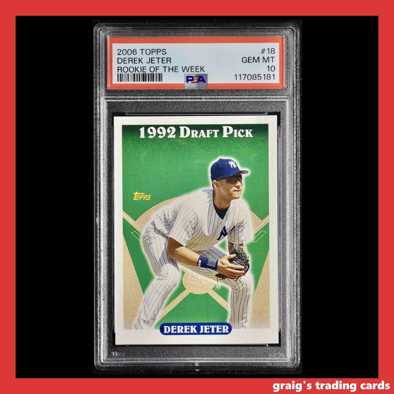 2006 Topps 1992 Draft Pick Rookie of the Week RC Derek Jeter #18 PSA 10 GEM-MT