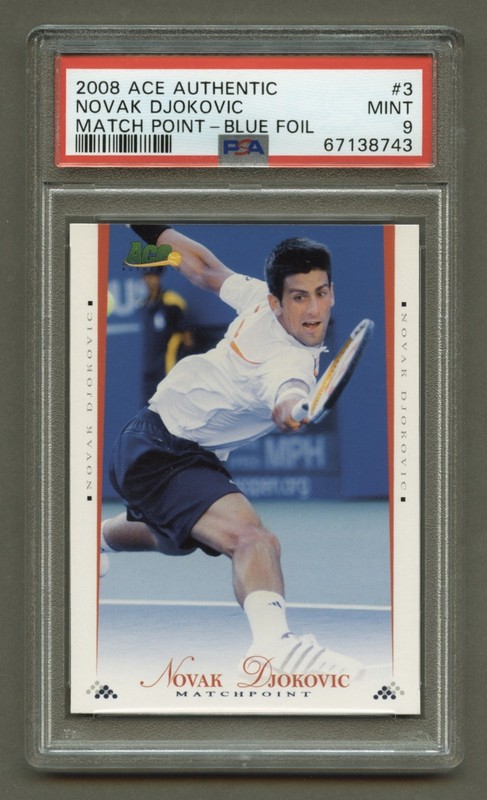 2008 NOVAK DJOKOVIC PSA 9 MINT ACE AUTHENTIC MATCH PT BLUE FOIL HOF NOVAK #3 RZC