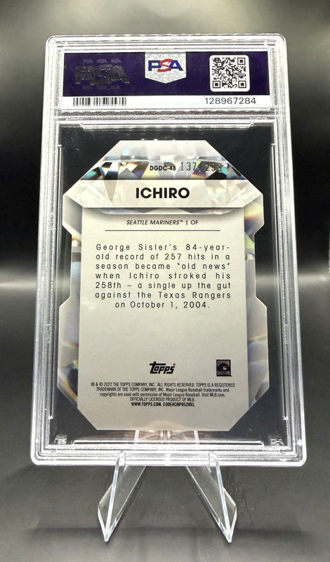 2022 Topps - Diamond Greats - Ichiro Suzuki #DGDC-48 Black /299 - HOF - PSA 10 view 2