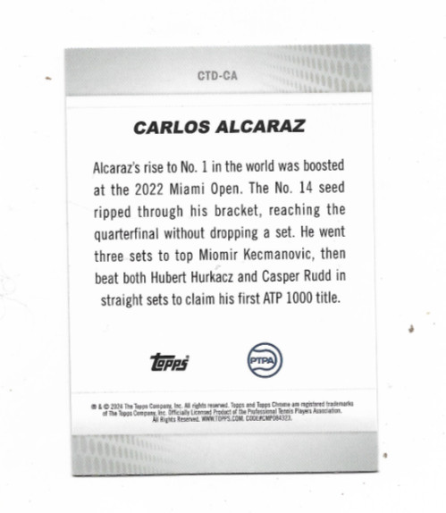 2024 Topps Chrome Tennis Carlos Alcaraz Captured Refractor Lot Of 5 view 2