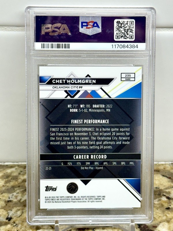 2023-24 Topps Finest - Chet Holmgren SuperFractor 1/1 PSA 10 view 2