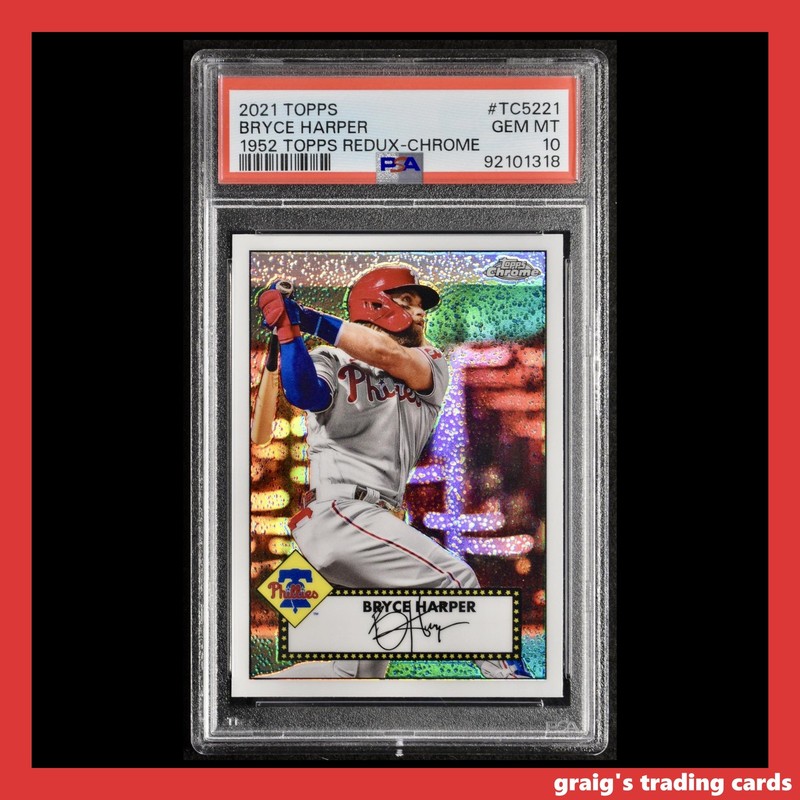 2021 Topps 1952 Topps Redux Chrome Bryce Harper #TC5221 PSA 10 GEM-MT