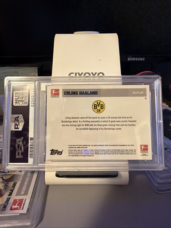2019 Topps Now Bundesliga Erling Haaland #99 /487 RC Debut Hat Trick RARE PSA 10 view 2