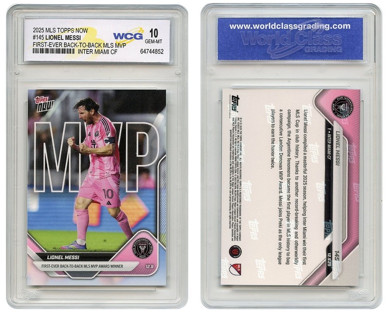2025 Topps Now Inter Miami LIONEL MESSI Card #145 2-TIME MLS MVP - GEM MINT 10 view 2