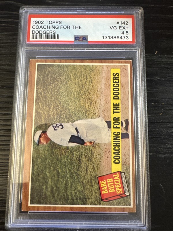1962 TOPPS BABE RUTH PSA 4.5 VG-EX Yankees Great #142 HOF Coaching
