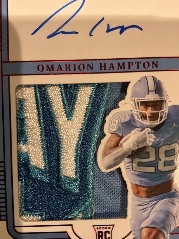 Omarion Hampton national treasures AUTO 09/10Patch card view 2