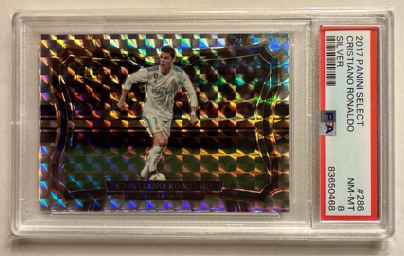 2017 Panini Select Silver Field Level Cristiano Ronaldo #286 Real Madrid PSA 8