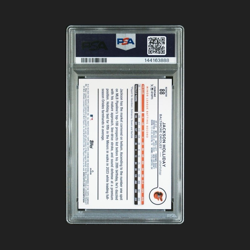 2024 Topps Chrome - Jackson Holliday #88  Refractor (RC) PSA 10 view 2