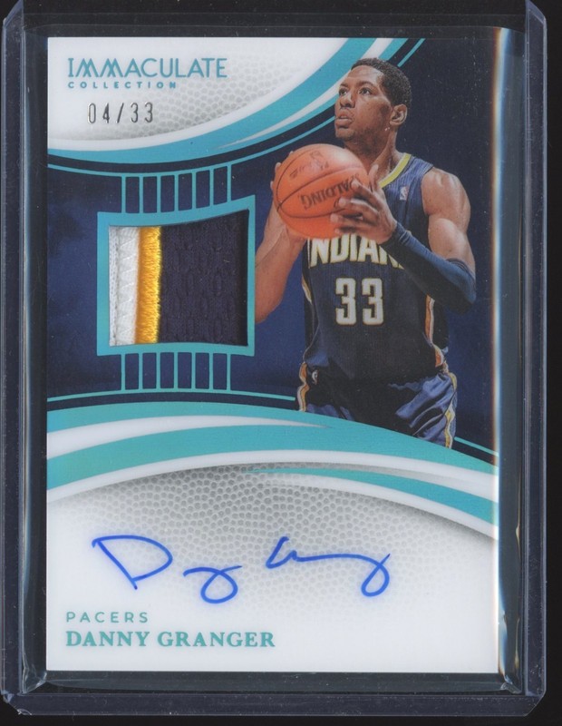 2024-25 Immaculate Danny Granger Patch Jersey Auto Number #/33 Pacers