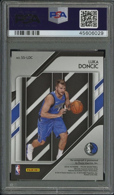 LUKA DONCIC 2018-19 PANINI PRIZM ROOKIE AUTOGRAPH RC AUTO PSA 10 Q5775 view 2