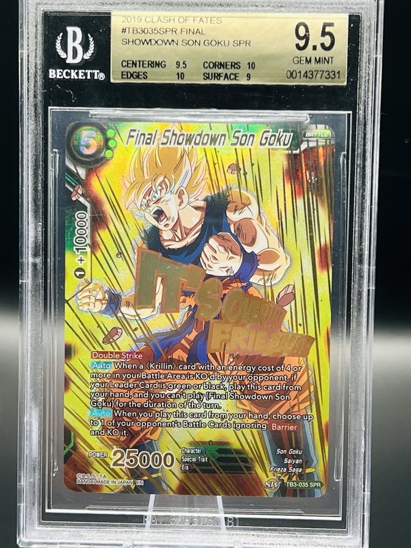 Dragon Ball Super card Final Showdown Son Goku TB3-035 SPR Beckett BGS 9.5 DBS