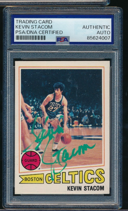 1977-78 Topps #108 Kevin Stacom signed autograph PSA/DNA green paint pen EXMT