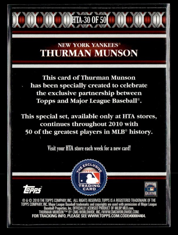 2010 Topps Logoman HTA #HTA-30 Thurman Munson Card New York Yankees view 2