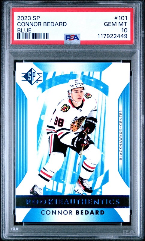 2023 UPPER DECK SP #101 CONNOR BEDARD BLUE (RC) 🔥 PSA 10 🔥