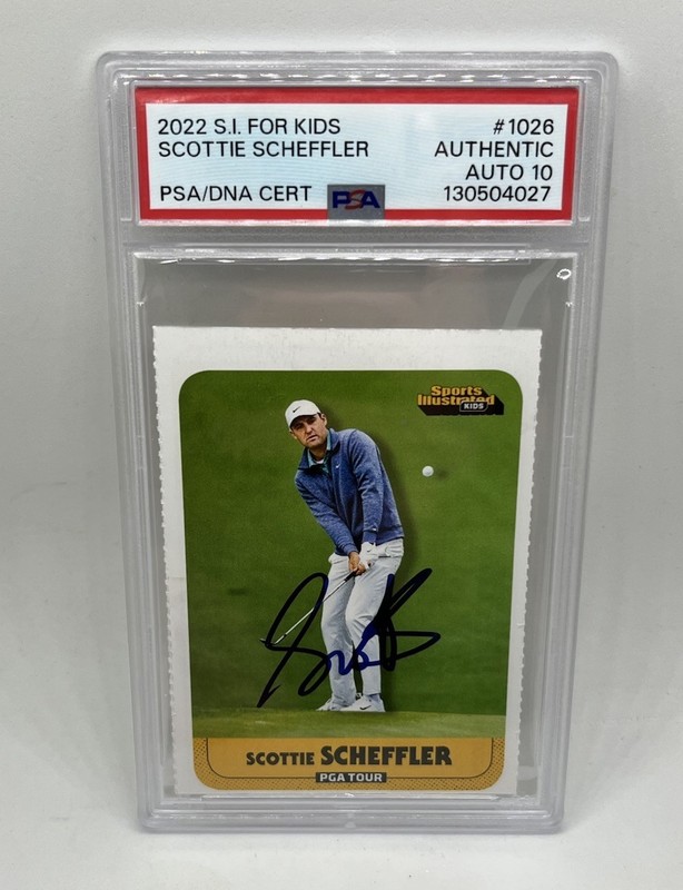 Scottie Scheffler Graded 2022 SI For Kids Card Autographed Auto RC PSA Auto 10