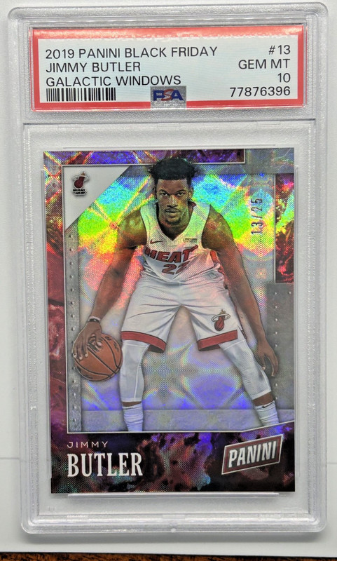 2019 Panini Black Friday Jimmy Butler GALACTIC WINDOWS 13/25 PSA 10 view 1