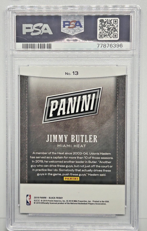 2019 Panini Black Friday Jimmy Butler GALACTIC WINDOWS 13/25 PSA 10 view 2