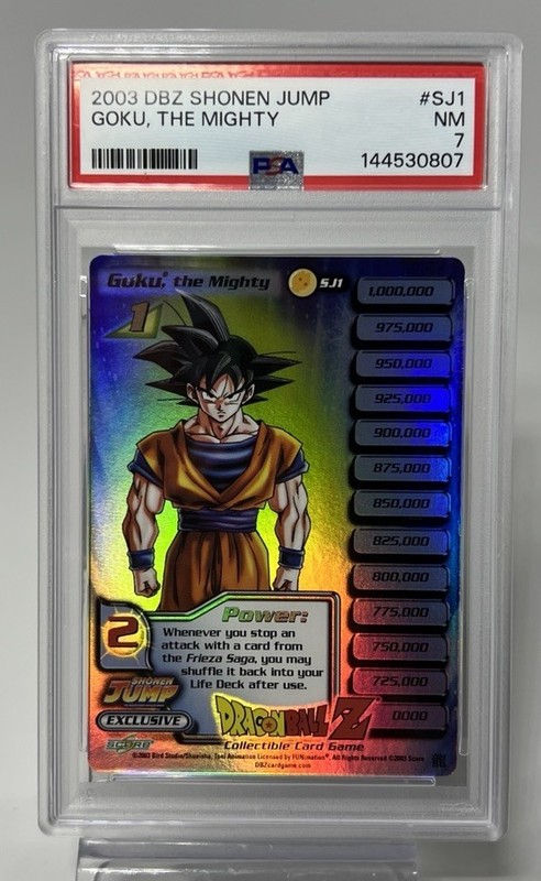 2003 Score - Dragon Ball Z CCG - GOKU THE MIGHTY (Shonen Jump Exclusive) - PSA 7