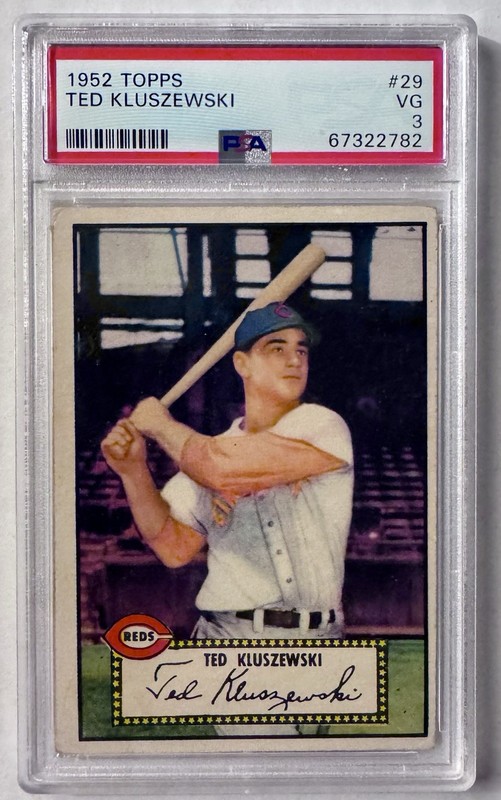 1952 Topps #29 Ted Kluszewski Red Back Cincinnati Reds PSA 3