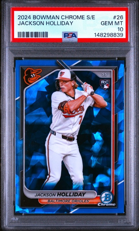 2024 Bowman Chrome Sapphire #26 (RC) ROOKIE Jackson Holliday PSA 10  -  Orioles