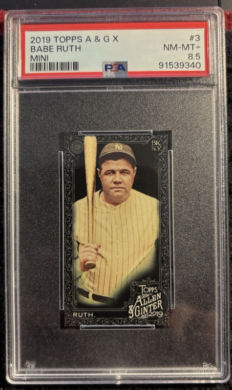 2019 TOPPS ALLEN & GINTER BABE RUTH MINI #3 PSA NM-MT+8.5 FREE SHIPPING