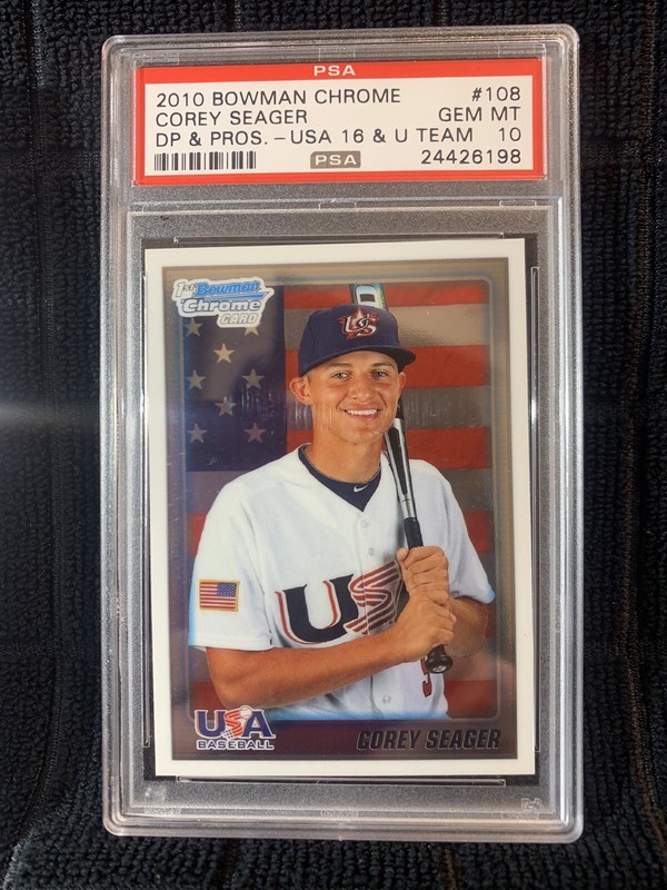 2010 BOWMAN CHROME #BDP&P108 COREY SEAGER PSA GEM MINT 10 view 2