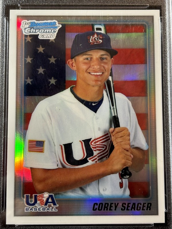 2010 BOWMAN CHROME COREY SEAGER DP+PROS REFRACTOR PSA 10 #108 view 2