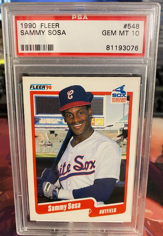 1990 FLEER, SAMMY SOSA #548 PSA GEM MINT 10