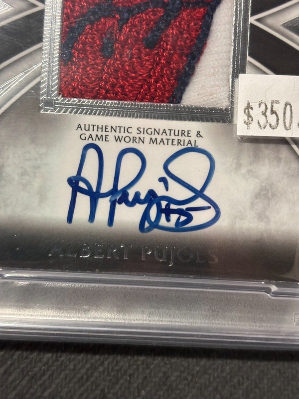 2012 Leaf Metal Draft PSA 7 Albert Pujols GAME WORN Patch Autograph Auto /99 view 2