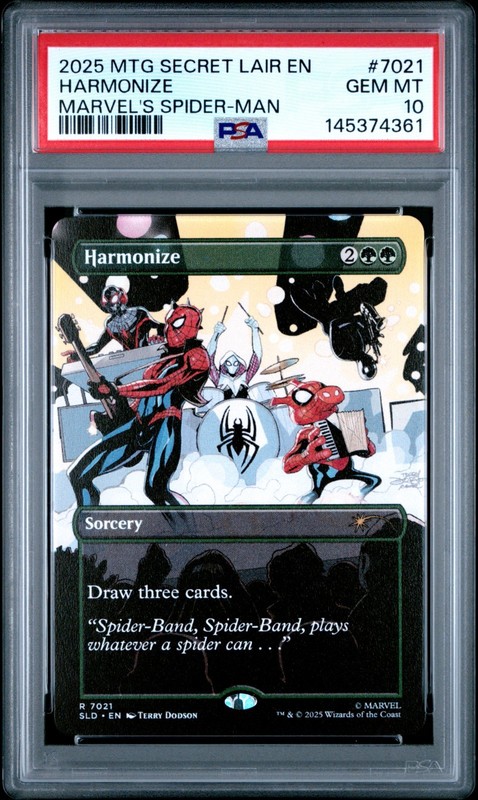 PSA 10 Harmonize #7021 Spider-Man Secret Lair Drop Magic the Gathering 2025