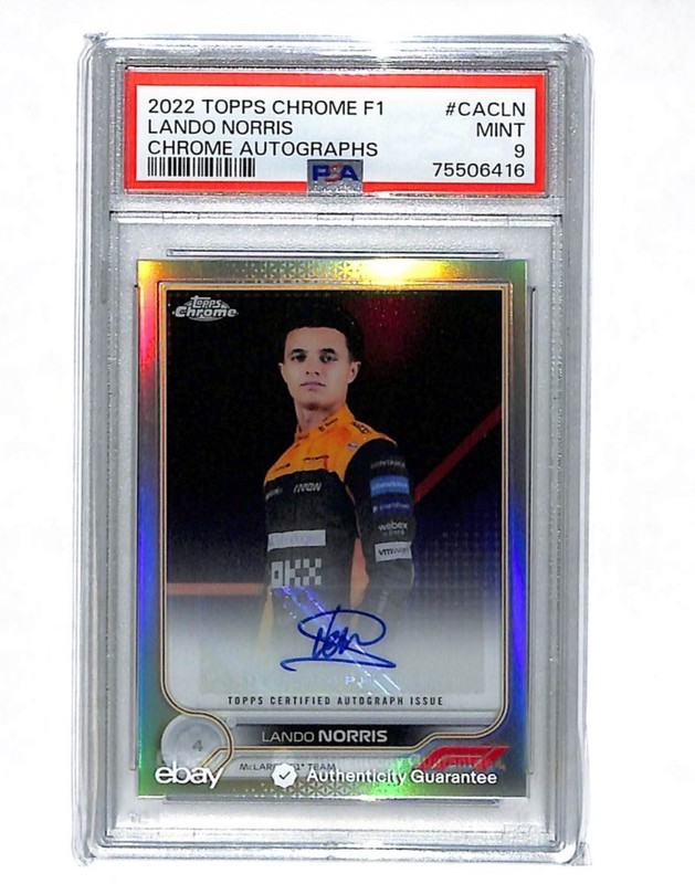 2022 Toppa Chrome Formula 1 Lando Norris Auto Autograph Card PSA 9 - F1