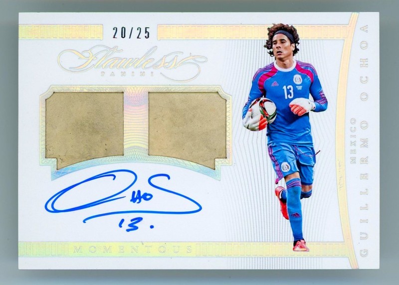 2015-16 Flawless Momentous Guillermo Ochoa Auto Dual Match Game Worn Patch 20/25