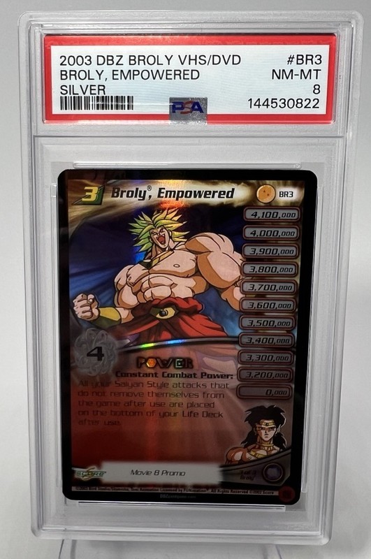 2003 DBZ Score - #BR3 Broly, Empowered Silver Promo - PSA 8