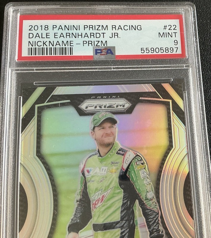 2018 Panini Prizm Nascar Racing Dale Earnhardt Jr “Dale Jr” #22 PSA 9 view 2