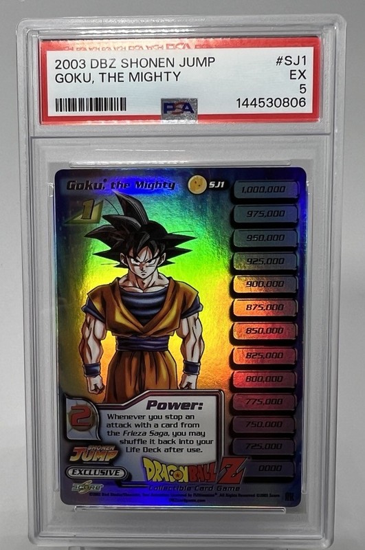 2003 SCORE DRAGON BALL Z SHONEN JUMP #SJ1 GOKU, THE MIGHTY PSA  5