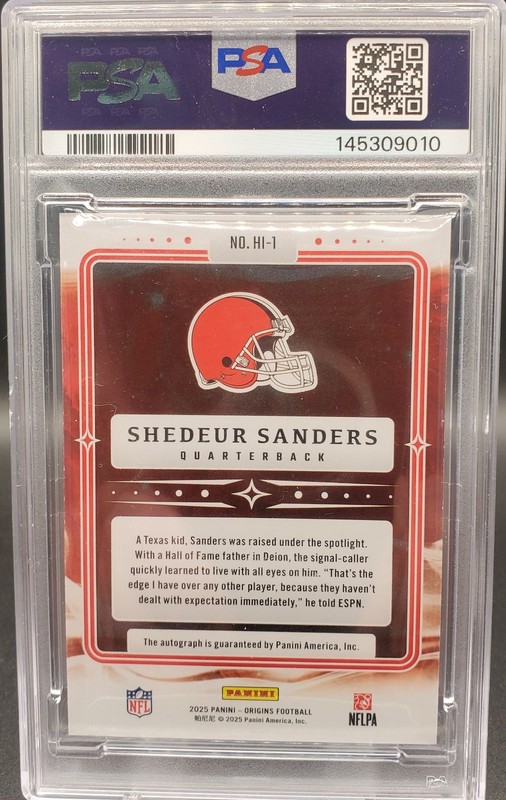 💥2025 Origins PSA 9 /25 Shedeur Sanders HOMETOWN INSCRIPTIONS RC/AUTO  SSP view 2