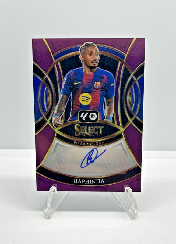 2025-26 Panini Select La Liga Raphinha Purple Prizm Auto /49 Barcelona - Brazil
