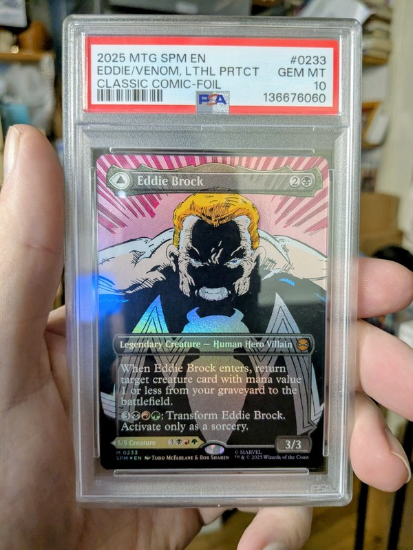 MTG FOIL BORDERLESS SPIDER-MAN Eddie Brock PSA GRADE 10