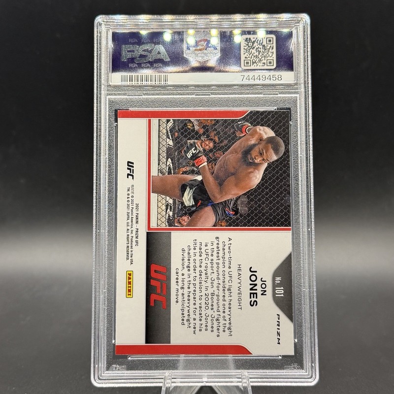 2021 Panini Prizm UFC Jon Jones Silver Prizm #101 PSA 9 view 2
