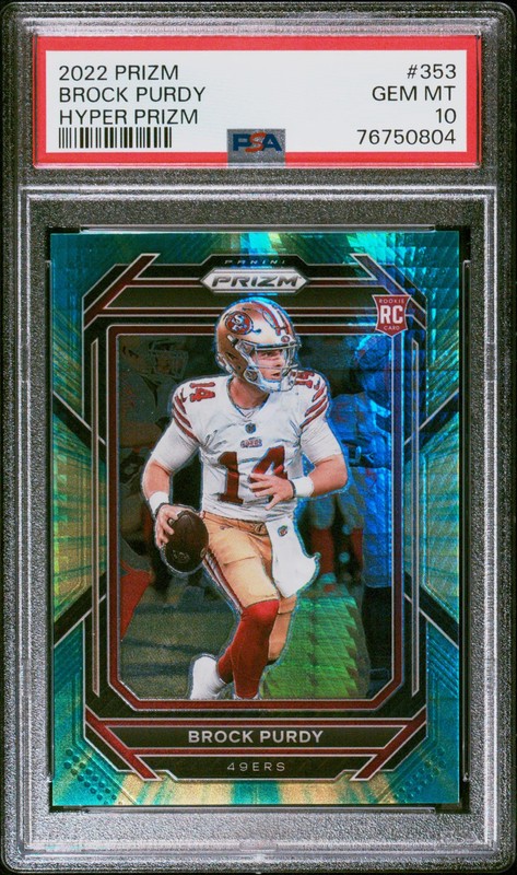 2022 Panini Prizm Brock Purdy Hyper Rookie 140/175 #353 PSA 10