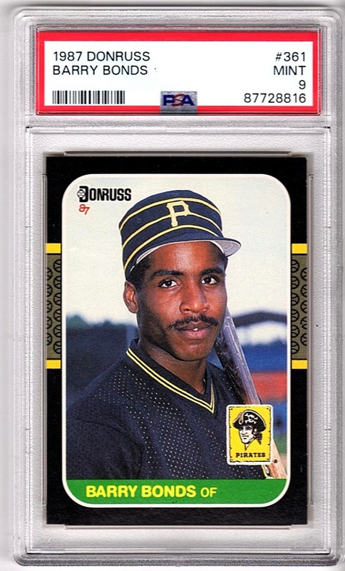 BARRY BONDS 1987 DONRUSS - # 361 - ROOKIE CARD - PSA 9!