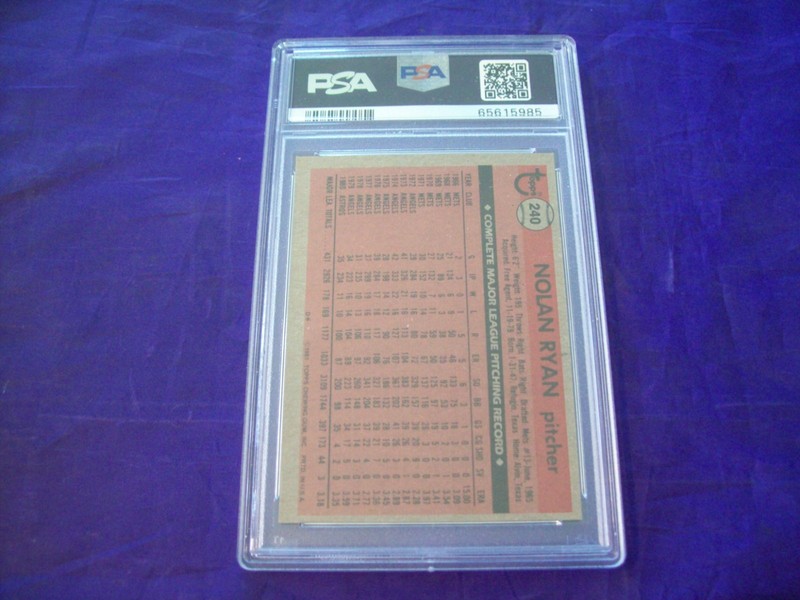 1981 TOPPS #240 NOLAN RYAN PSA 8 view 2