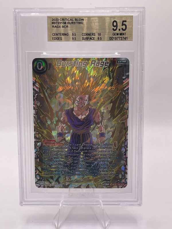 GAMING BURSTING RAGE SCR BT22138 DRAGON BALL SUPER CRITICAL BLOW BGS 9.5