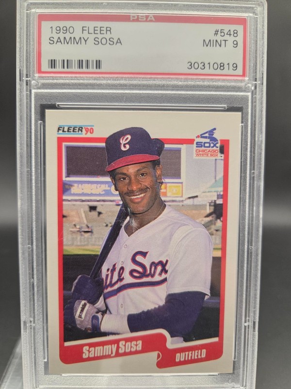 1990 Fleer #548 Sammy Sosa RC "White Sox"....... PSA Mint 9