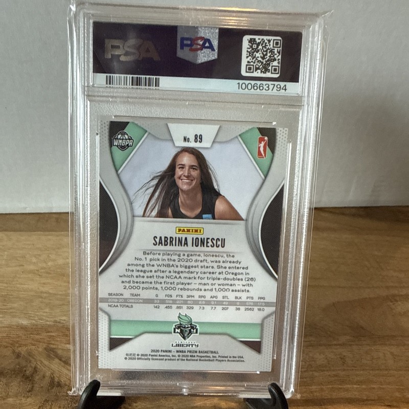 2020 Panini Prizm WNBA Sabrina Ionescu RC Rookie #89 PSA 9 | Team USA | Liberty view 2