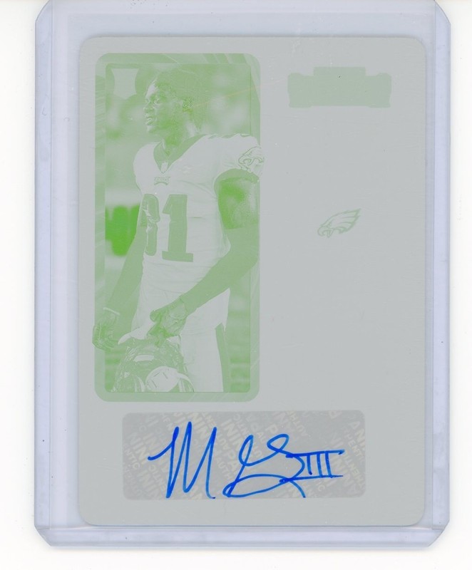Mario Goodrich 2022 Contenders Football Rookie Printing Plate Auto #1/1 Eagles