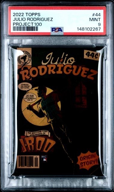 JULIO RODRIGUEZ * PSA 9 * 2022 TOPPS PROJECT 100 x DANIEL JACOB HORINE ROOKIE 44 view 1