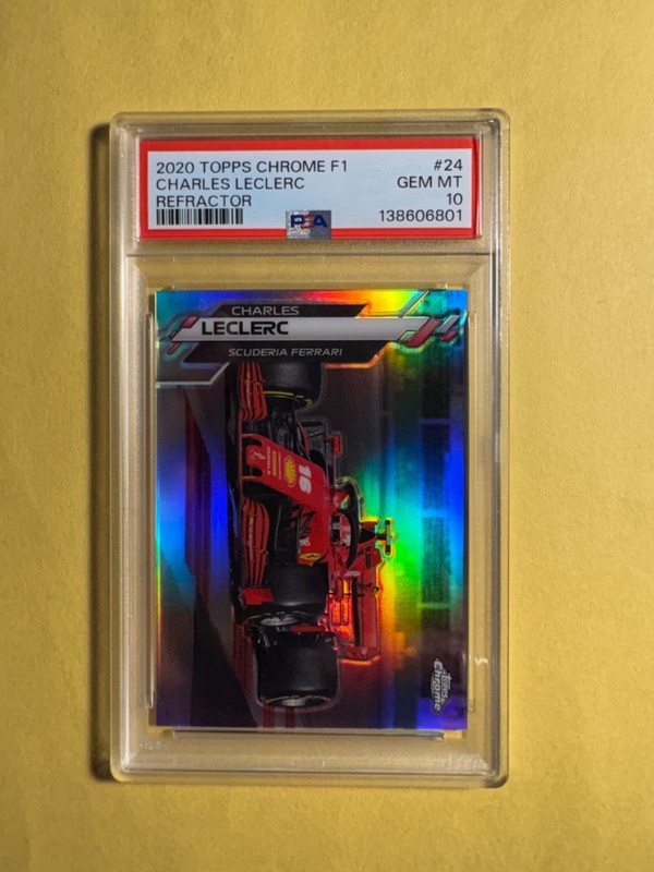 2020 Topps Chrome F1 Charles Leclerc REFRACTOR PSA 10 GEM MINT #24 Parallel (01) view 1