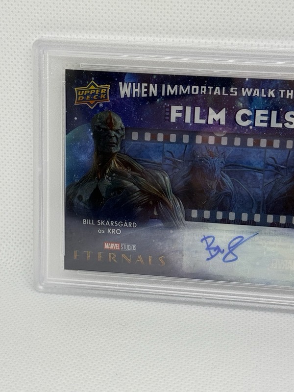 BILL SKARSGARD AS KRO PSA 9 2023 UD MARVEL ETERNALS IMMORTALS FILM CELS AUTO view 2